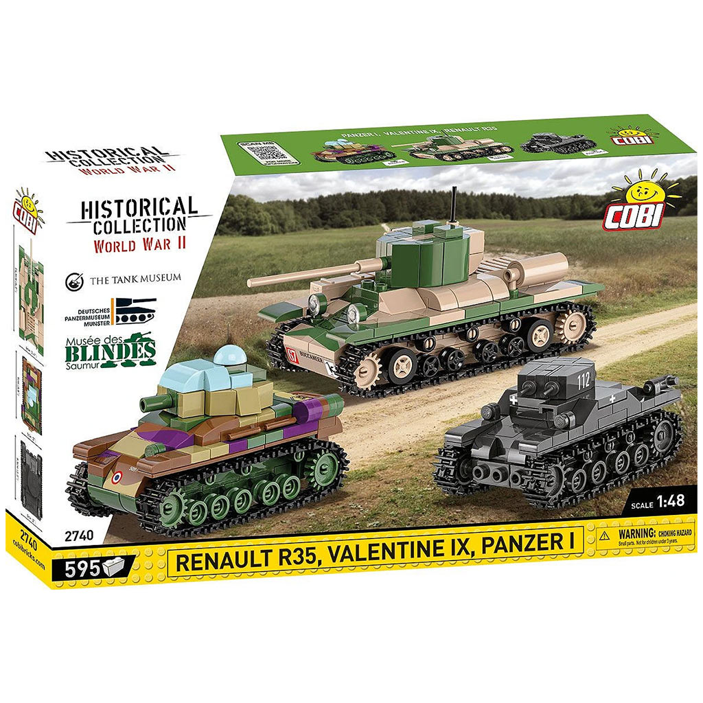 COBI: Panzer I, Renault R35 и Valentine IX – 3 в 1 строителна играчка (2740) изображение 1