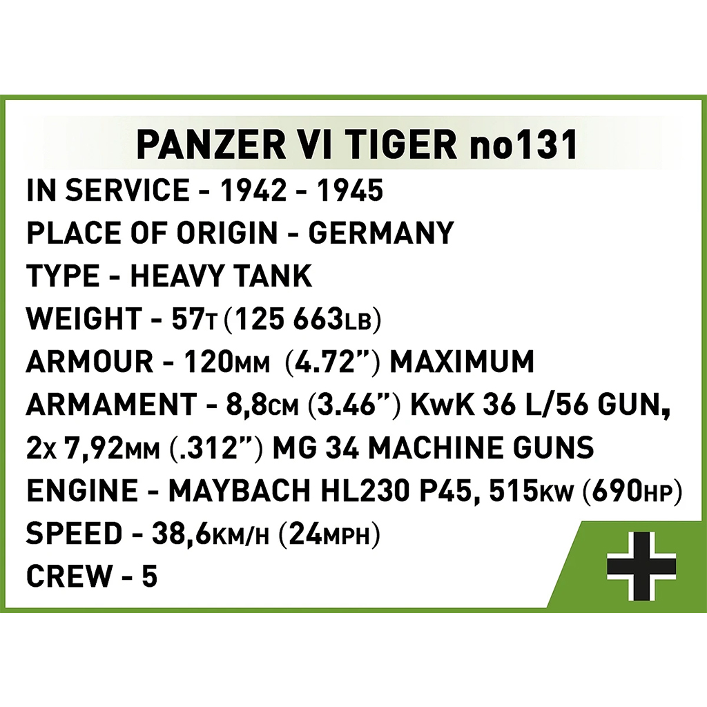 COBI: Panzer VI Tiger no131 конструктор (2588) изображение 8