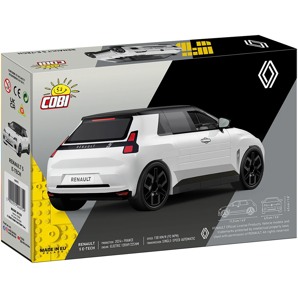 COBI: Renault 5 E-Tech бял автомобил строителна играчка (24675) изображение 5
