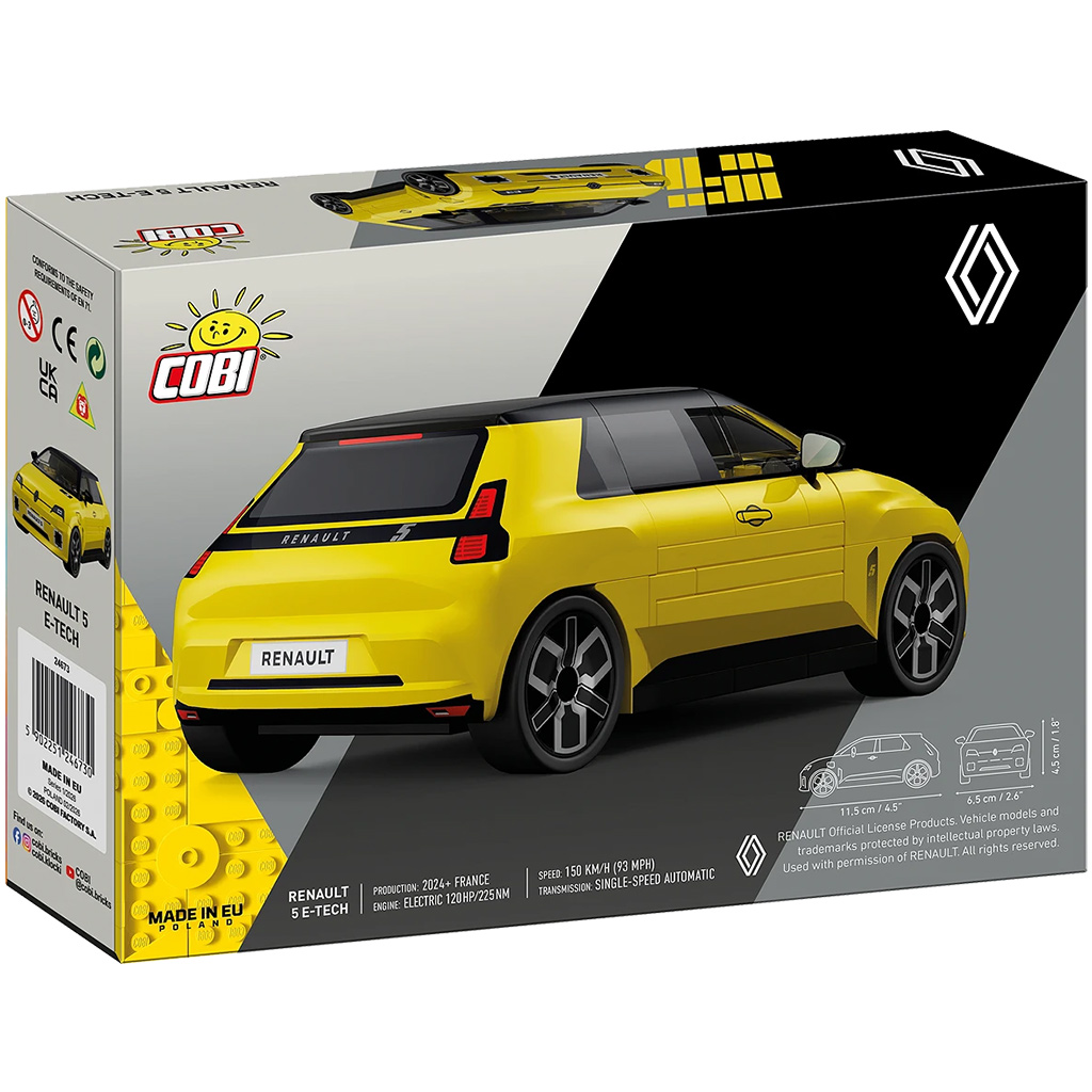 COBI: Renault 5 E-Tech жълта кола конструктор (24673) изображение 5