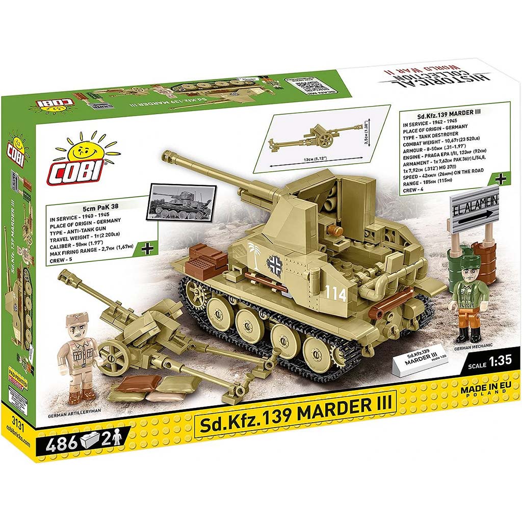 COBI: Sd.Kfz. 139 Marder III танк строителна играчка (3131) изображение 6