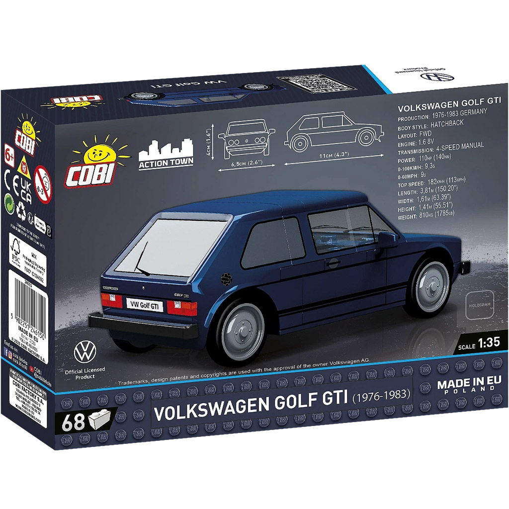 COBI: Volkswagen Golf GTI синя строителна играчка (24615) изображение 3