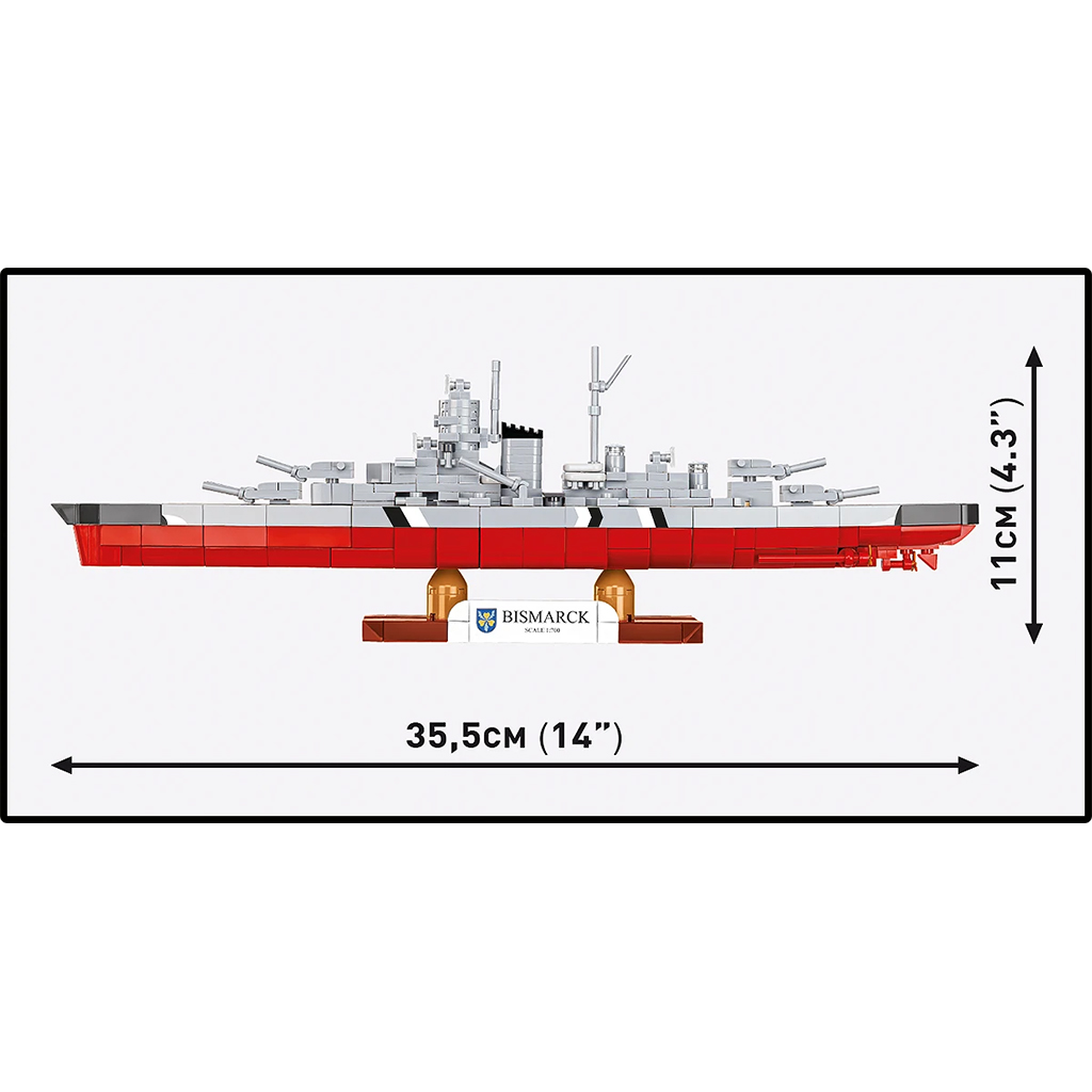 COBI: WW II Бойният кораб Бисмарк конструктор (4854) изображение 4