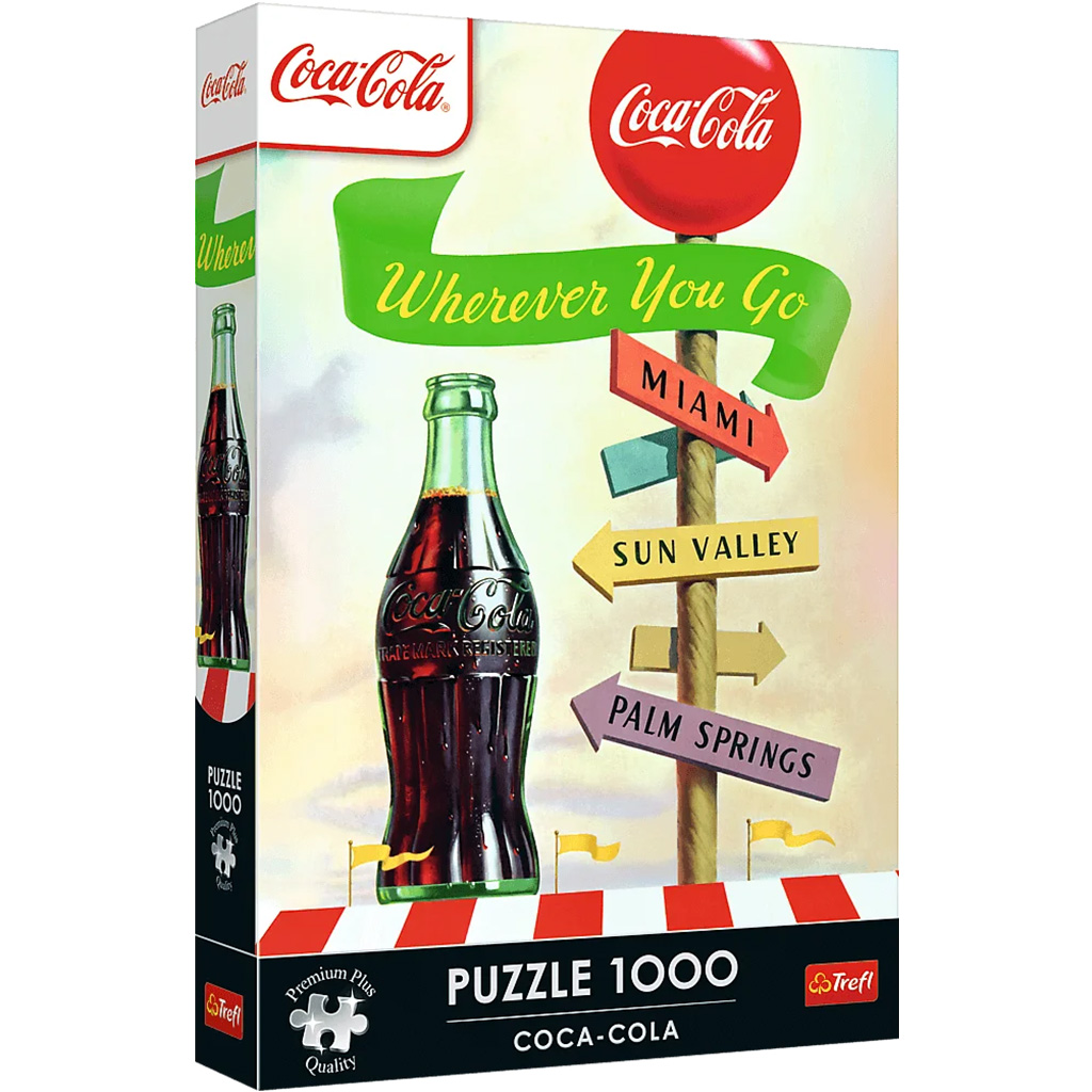 Coca-Cola навсякъде, където отидеш 1000 части Премиум плюс качествен пъзел - Trefl изображение 1