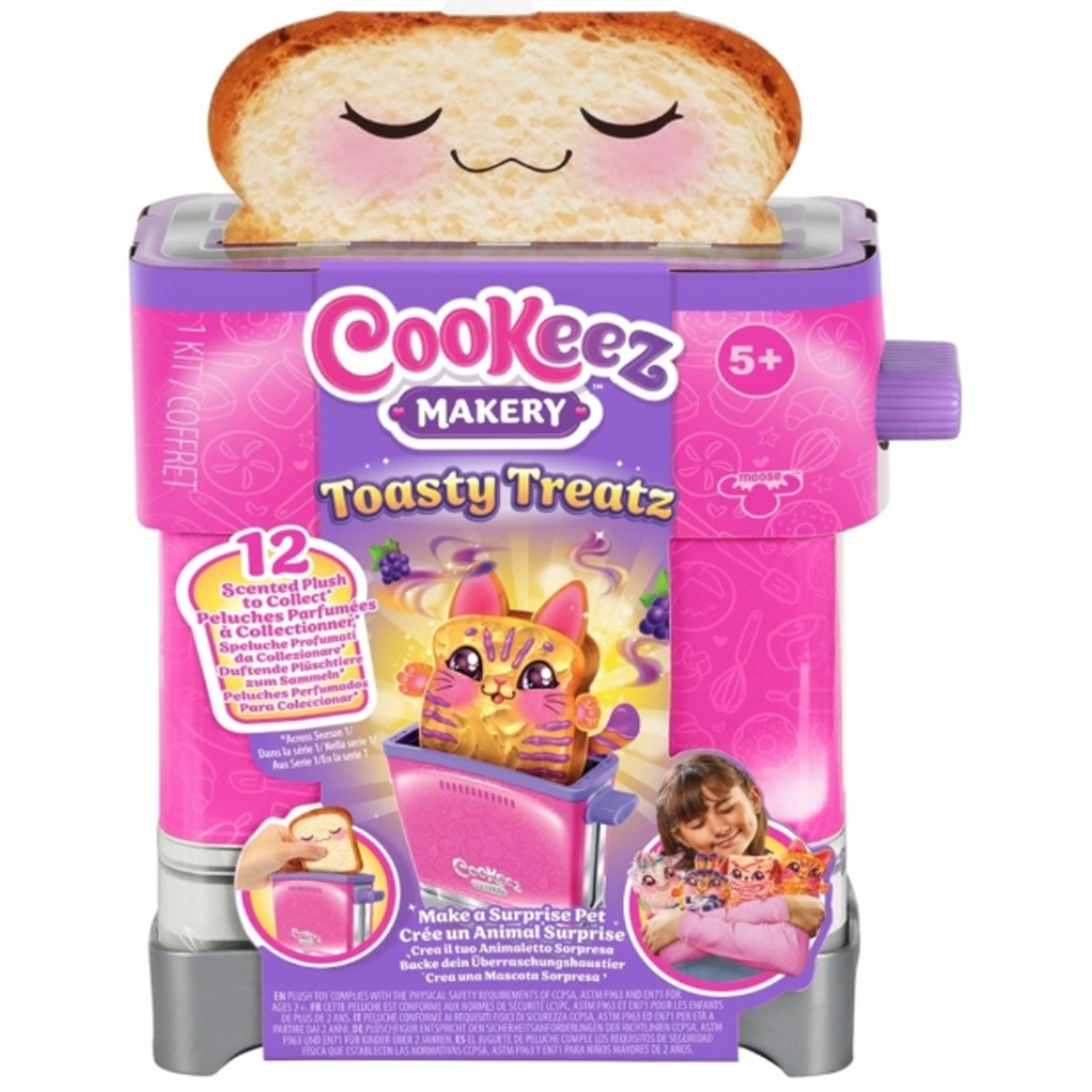 COOKEEZ Makery: Toasty Treatz тостер комплект за игра с изненада плюшено животно изображение 1