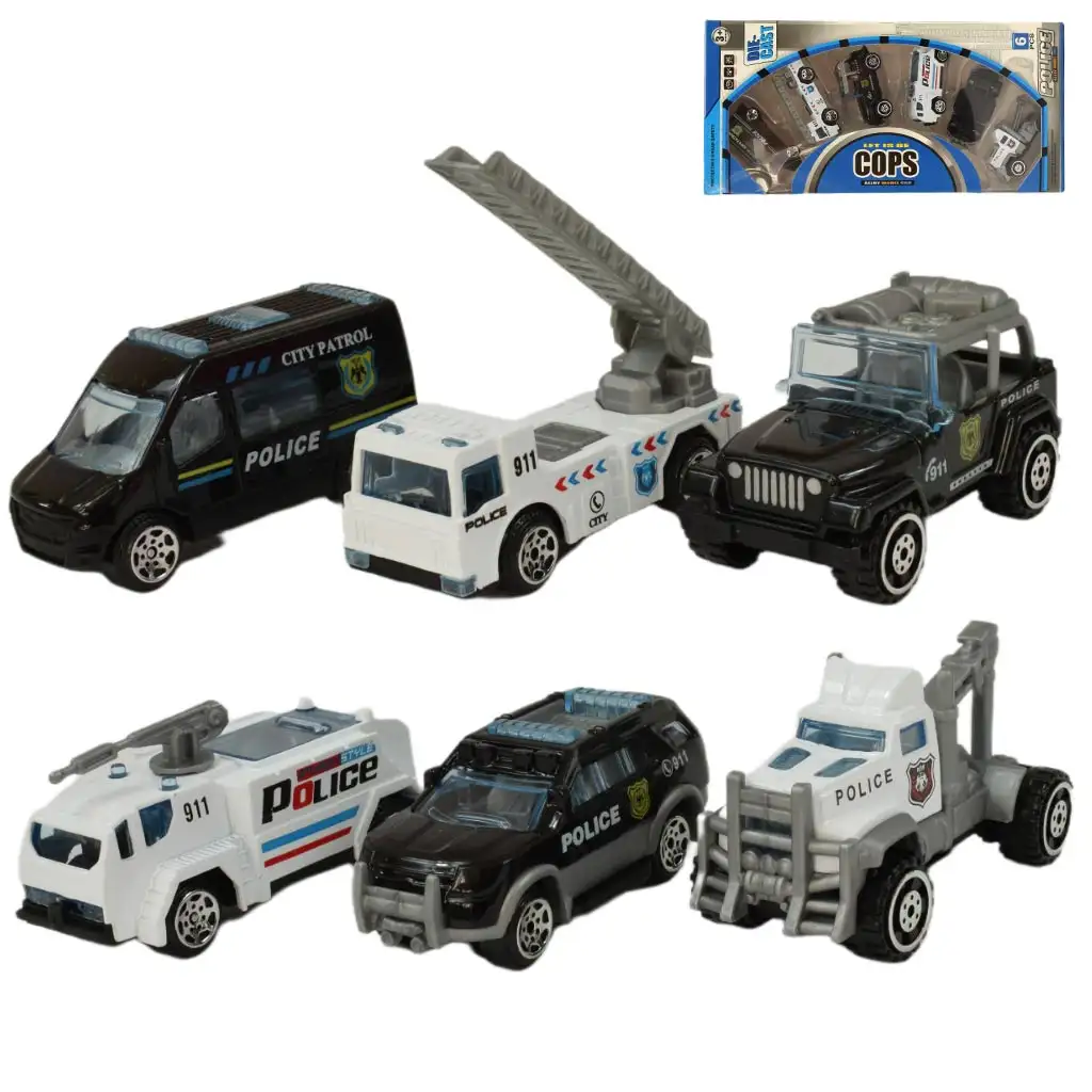 Cops Die-Cast: Полицейски комплект с 6 малки автомобила изображение 1