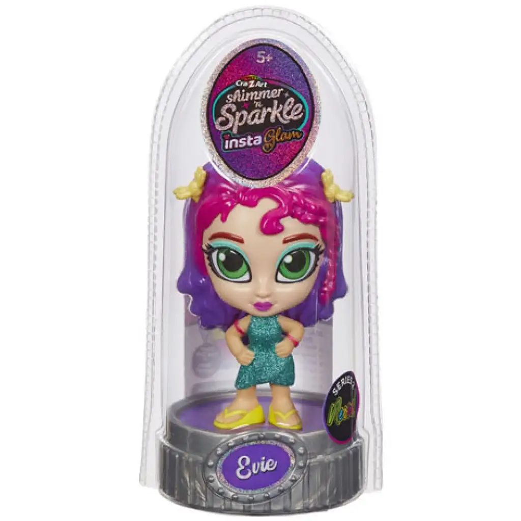 Cra-Z-Art: Shimmer 'n Sparkle Insta Glam Neon Evie кукла изображение 1