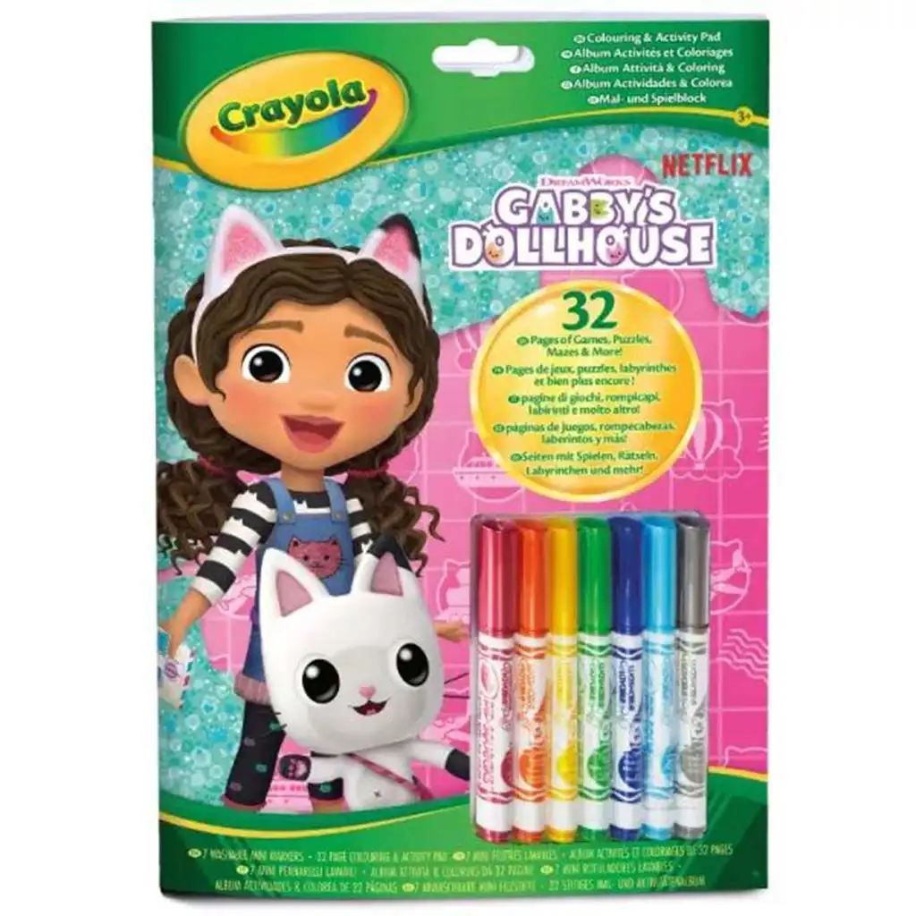 Crayola: Цвят и активност - Работна тетрадка с Габи и 7 флумастера изображение 1