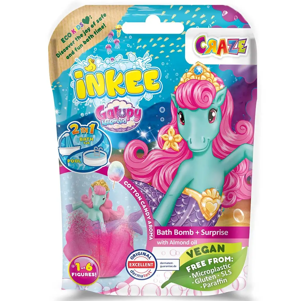 Craze Inkee: Галупи Русалка баня топка с колекционерска фигурка изображение 1