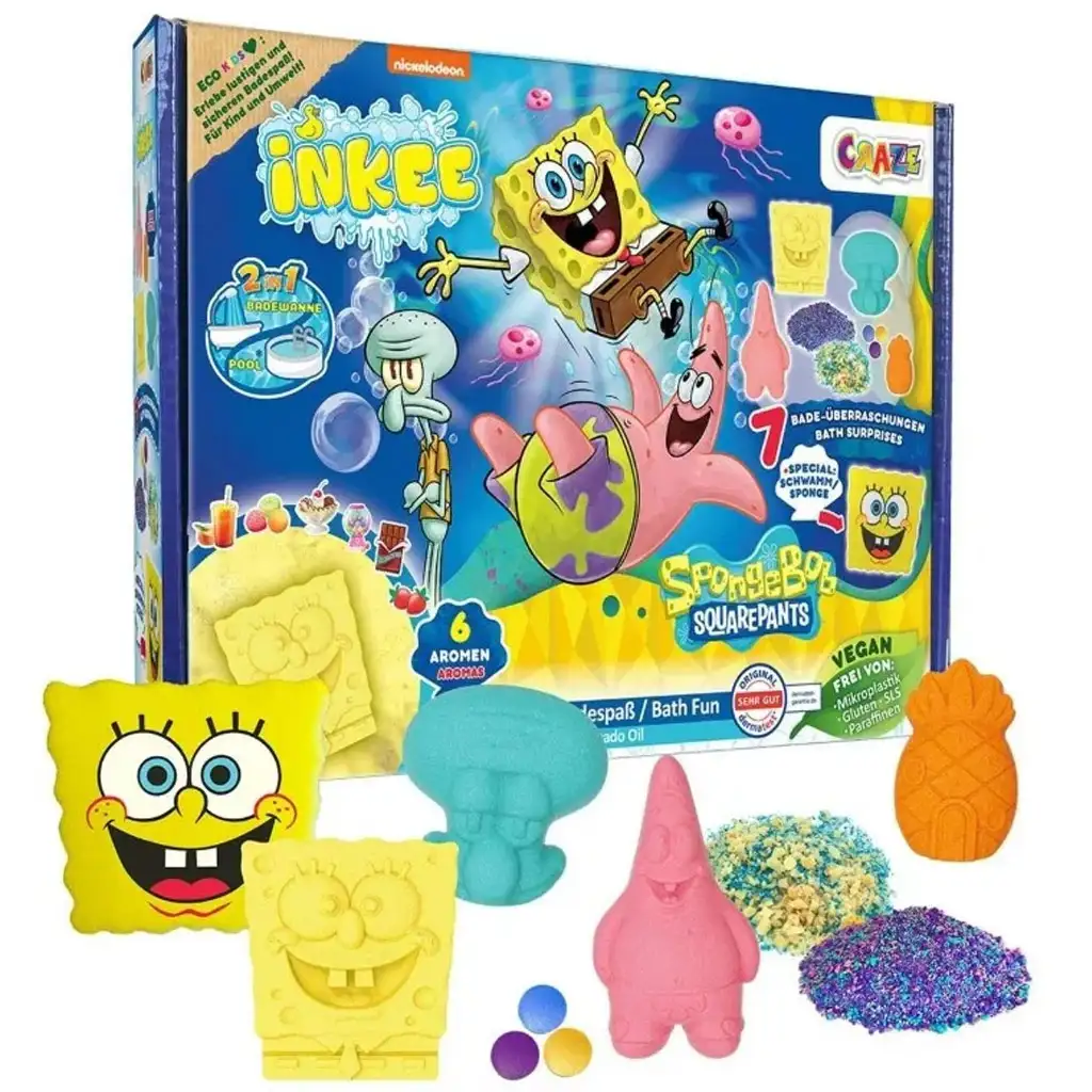 Craze: Inkee Спондж Боб кукла голям вегански комплект за баня изображение 2
