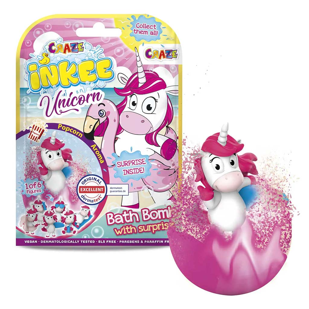 Craze Inkee: Веганска бомба за баня с изненада фигура на еднорог изображение 1