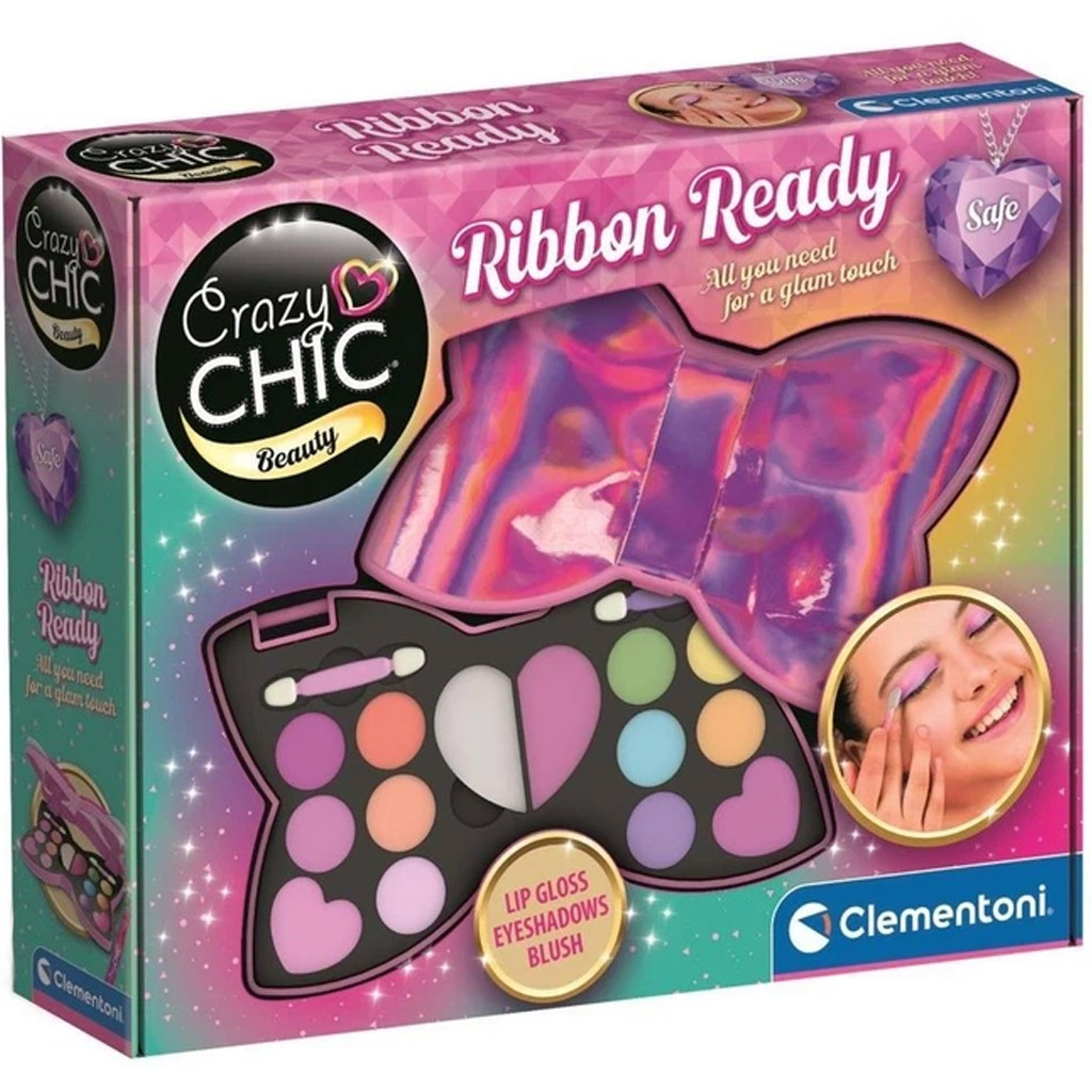 Crazy Chic: Ribbon Ready комплект за грим в кутийка с форма на панделка - Clementoni изображение 1