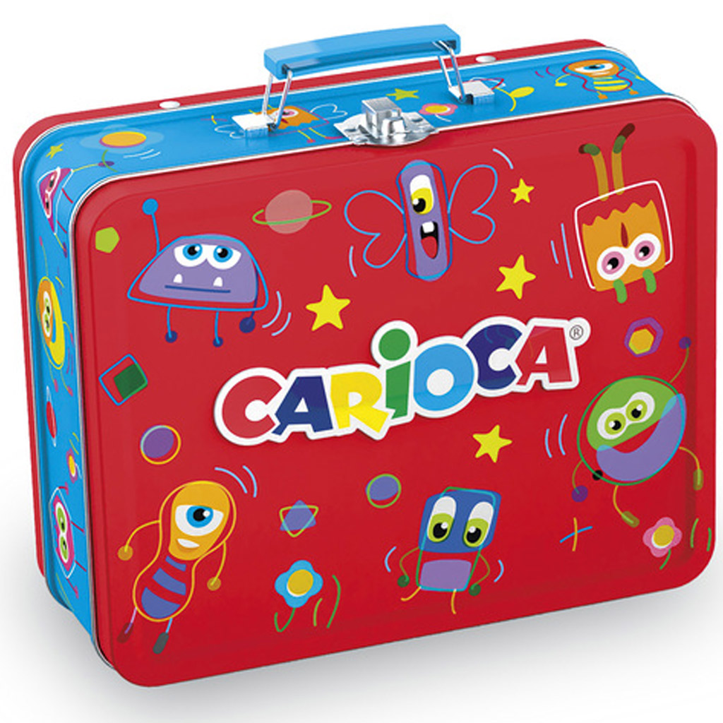 Цветен комплект флумастери в метална кутия 80бр - Carioca изображение 1