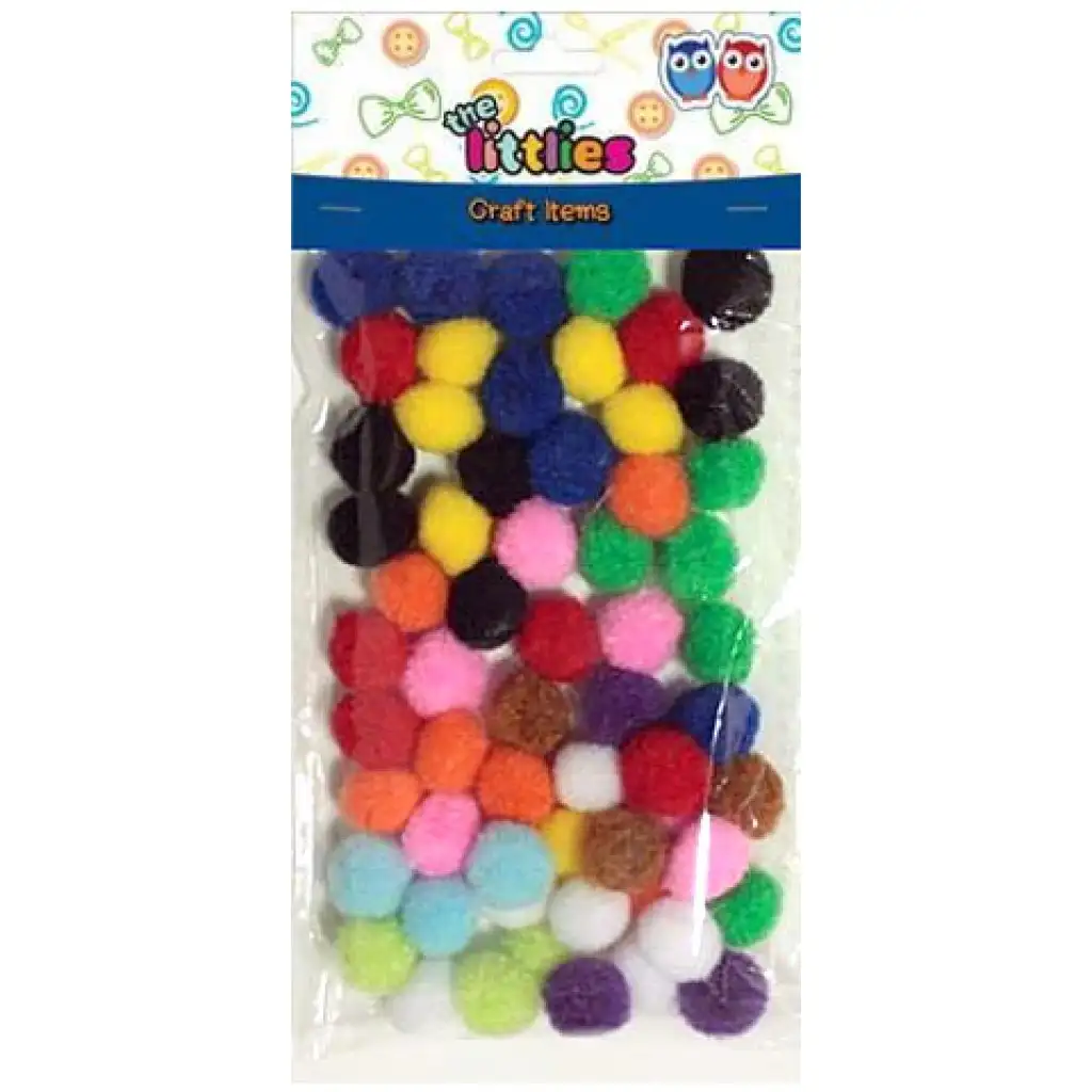 Цветен комплект помпони 15mm 60бр изображение 1