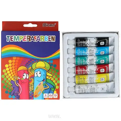 Цветен комплект темпери 6x16ml изображение 1