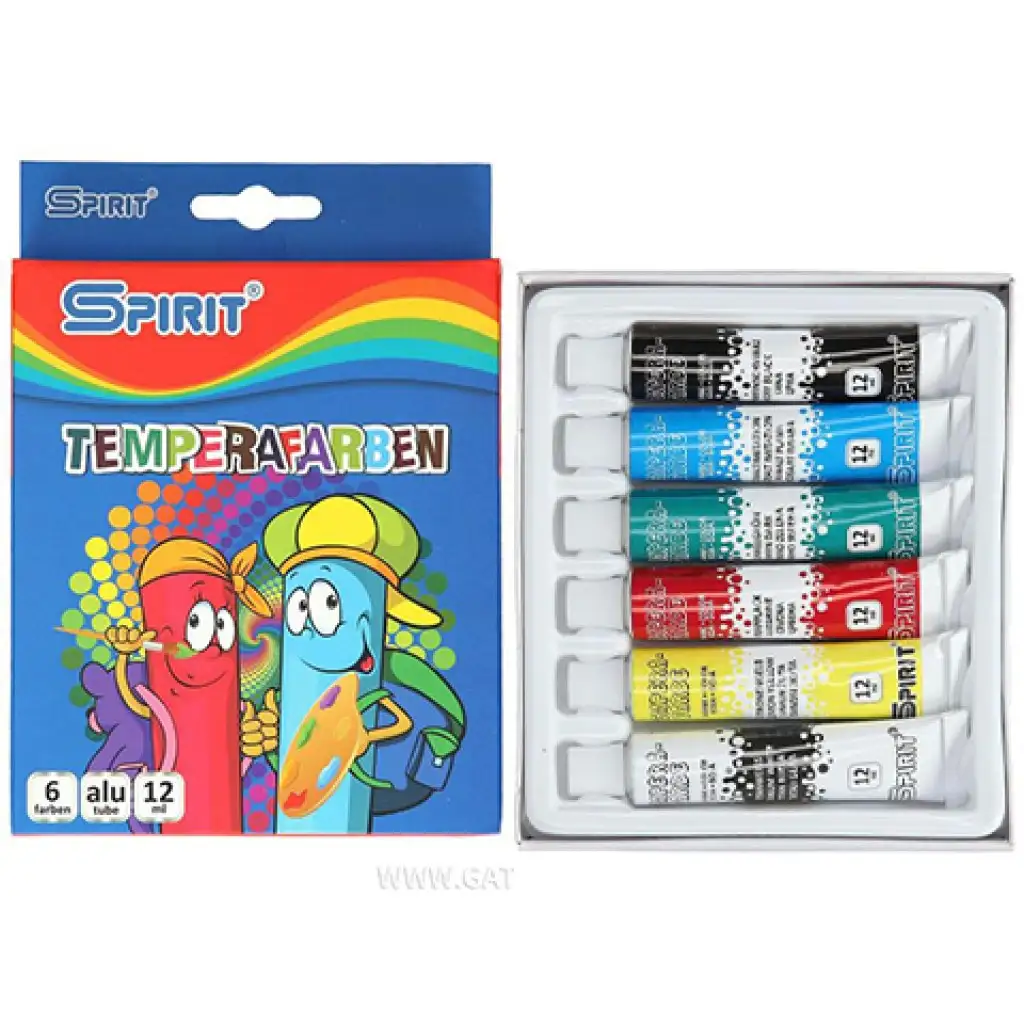 Цветен комплект темперни бои 6x12ml изображение 1