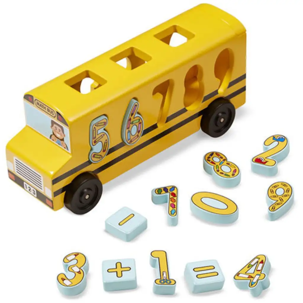 Дървен автобус за подреждане на форми с числа - Melissa & Doug изображение 2
