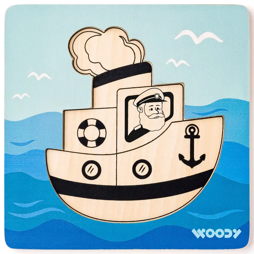 Дървен корабен 5 части пъзел - Woodyland изображение 2