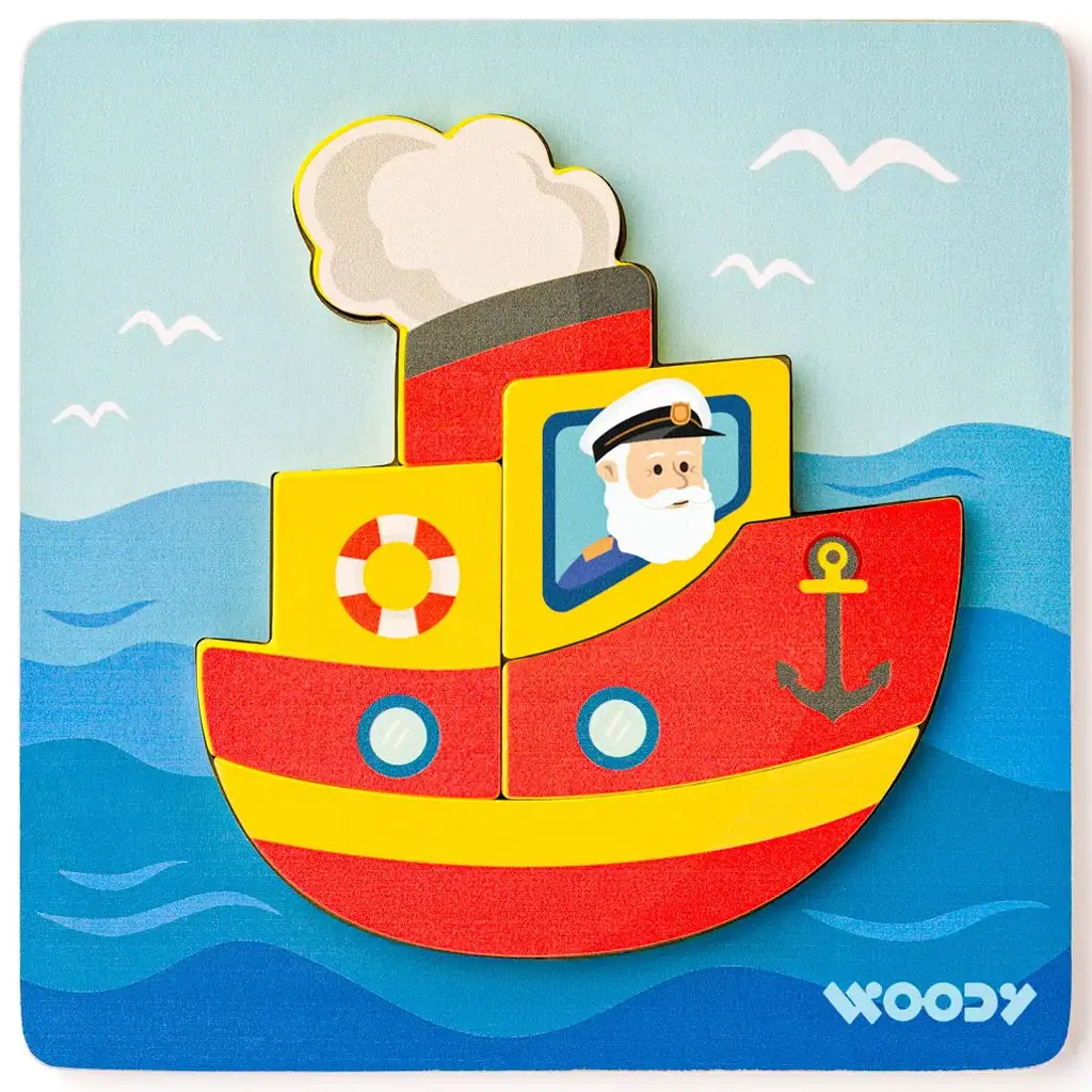Дървен корабен 5 части пъзел - Woodyland изображение 1