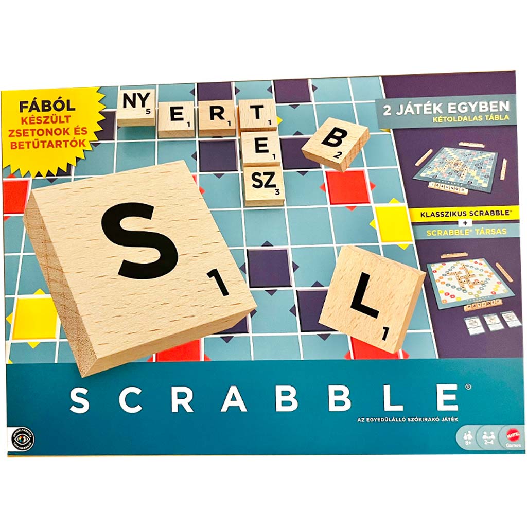 Дървен Scrabble Original и Настолна игра 2в1 - Mattel изображение 1