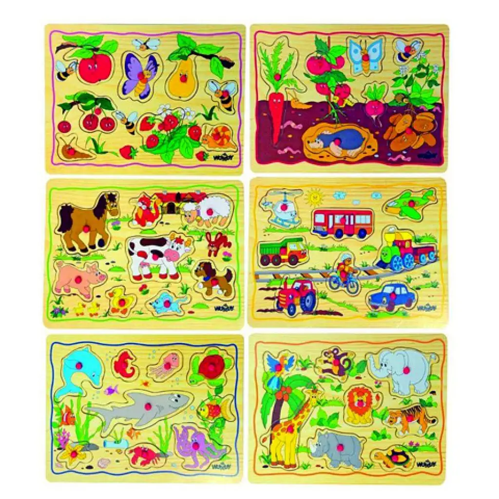 Дървена пъзелна играчка с помощен щифт - Woodyland изображение 1