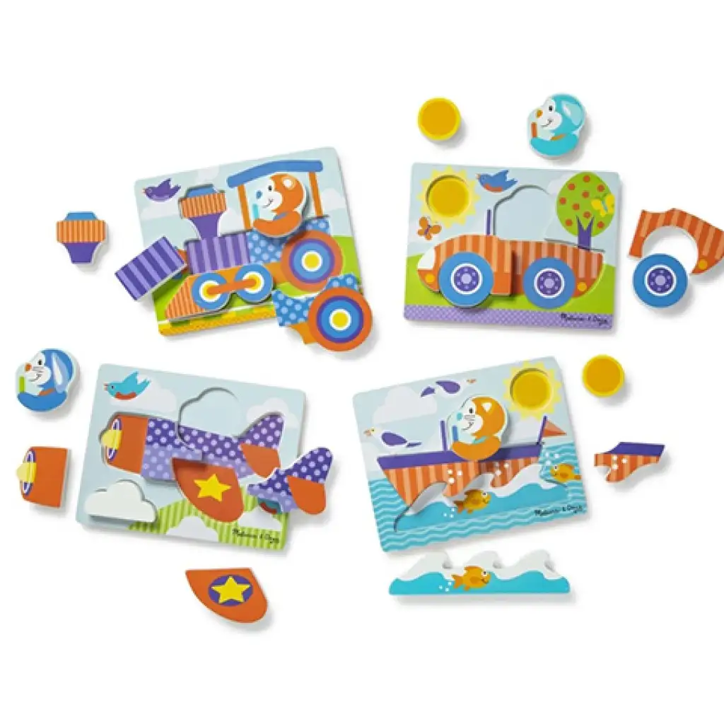 Дървени превозни средства гигантска пъзел - Melissa & Doug изображение 3