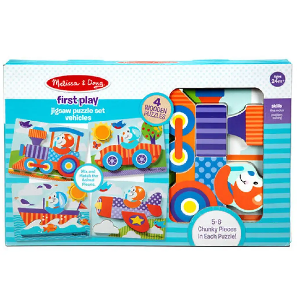 Дървени превозни средства гигантска пъзел - Melissa & Doug изображение 1