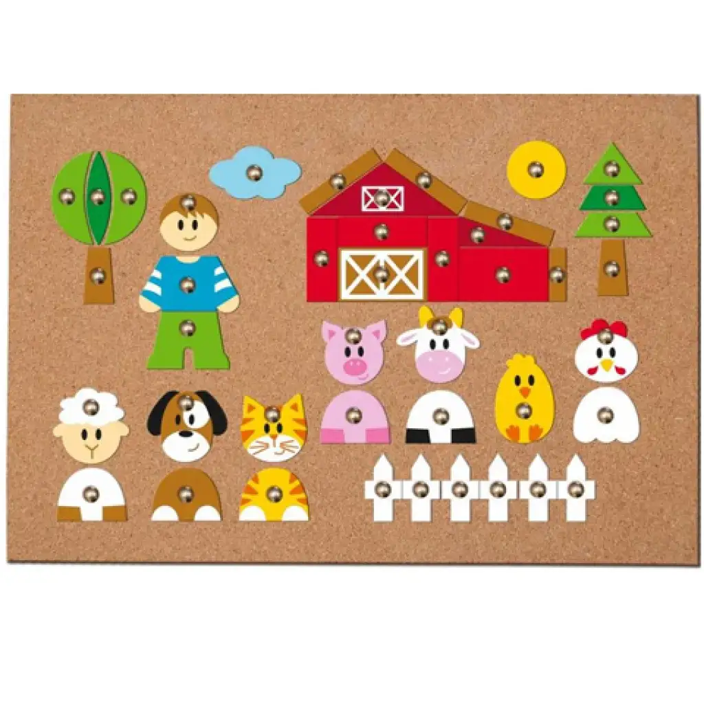 Дъска за корк с животински фигурки - Woodyland изображение 1