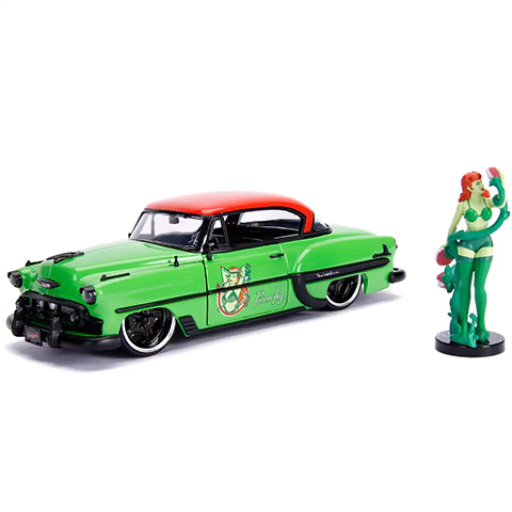 DC Comics: Фигура на Отровната целувка и метален автомобилен модел 1953 Chevy Bel Air 1/24 - Simba Toys изображение 2