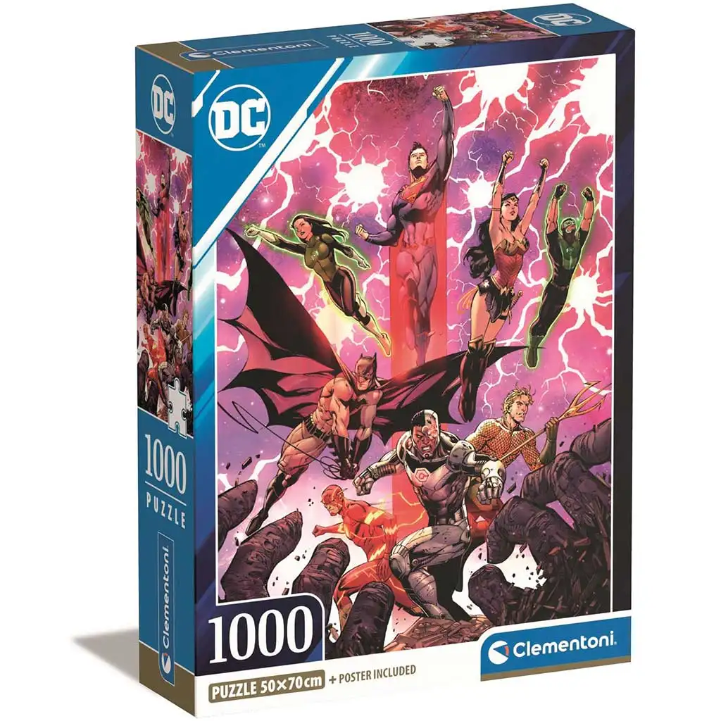 DC Comics: Пъзел на Лигата на справедливостта 1000 части Compact 50x70cm - Clementoni изображение 1