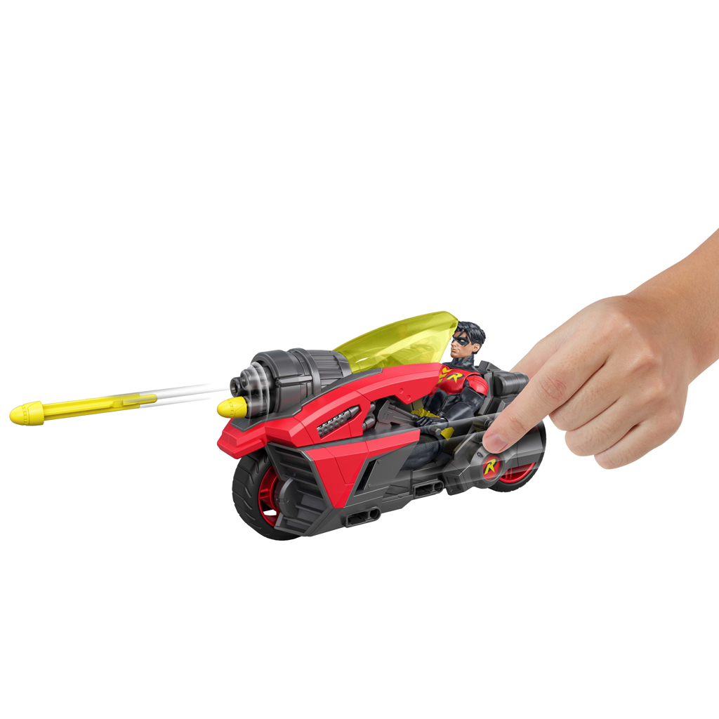 DC Робин екшън фигура с мотор и изстрелващи ракети – Mattel изображение 3