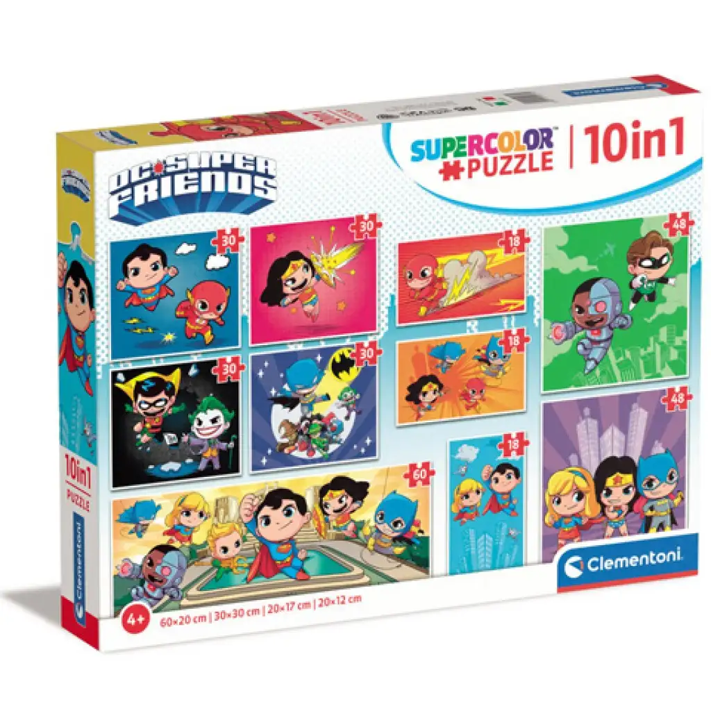 DC Super Friends 10в1 пъзел комплект - Clementoni изображение 1