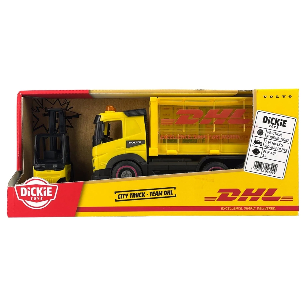 DHL Volvo камион с количка - Dickie Toys изображение 1