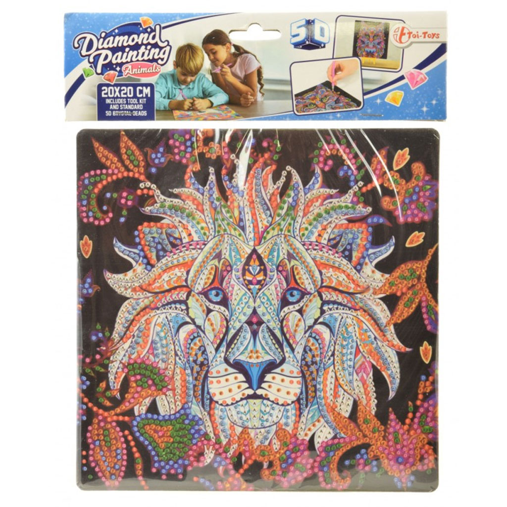 Диамантен пъзел: Лъв диамантен комплект 20x20cm изображение 1