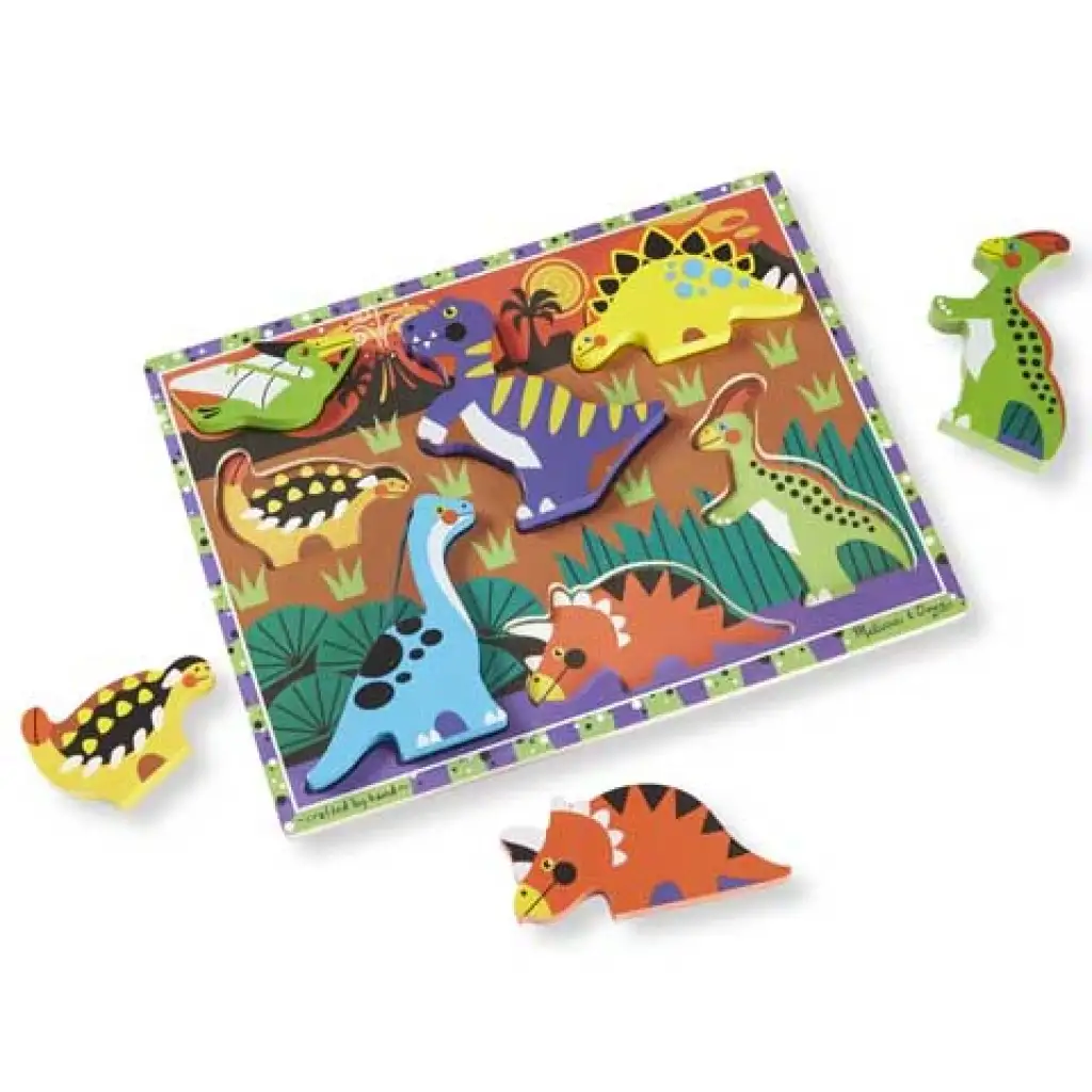 Диносаури лесно хващаемо дървено формено пъзел - Melissa & Doug изображение 3