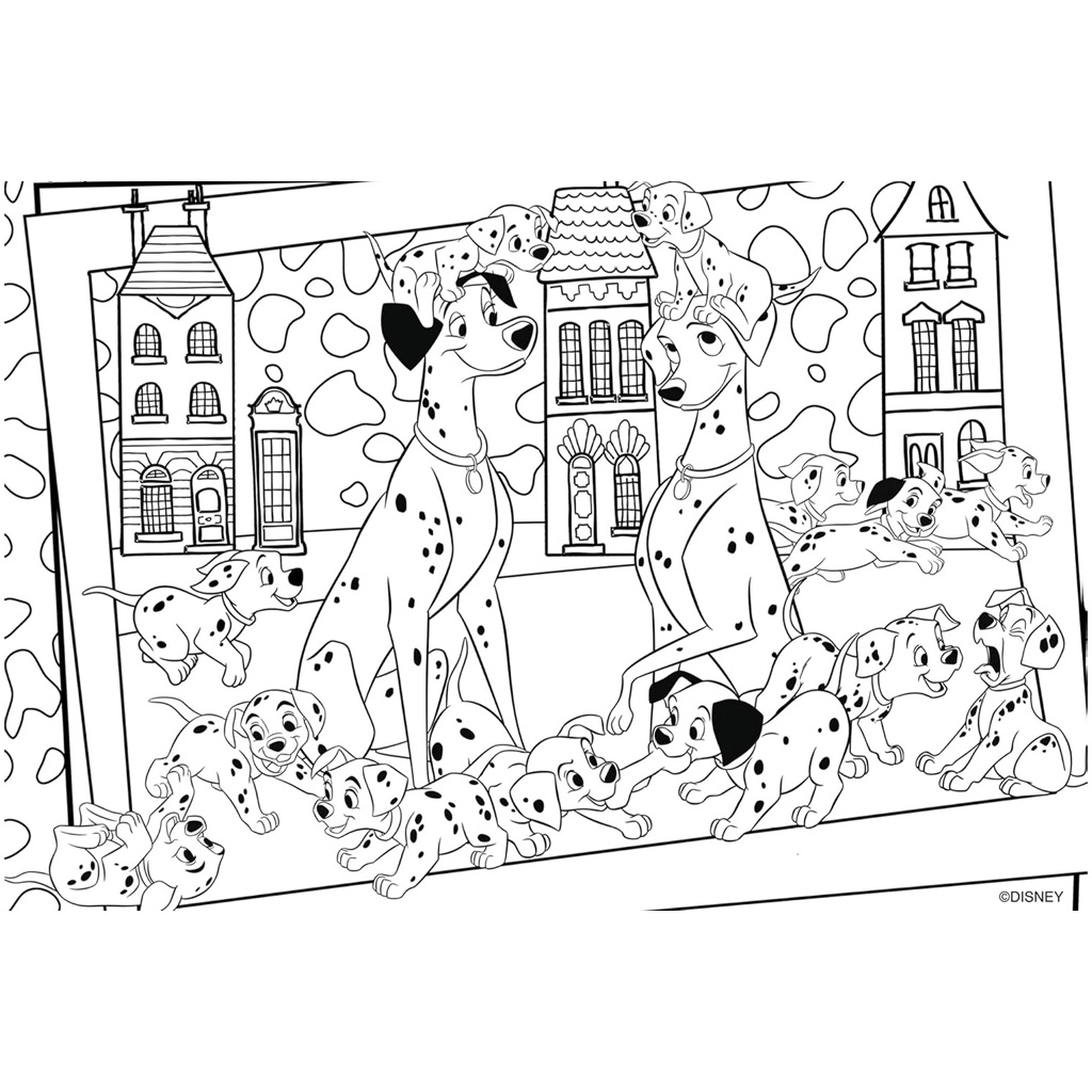 Disney 101 кученца 2 в 1 24 части пъзел и оцветяване 50x35 см - Lisciani изображение 3