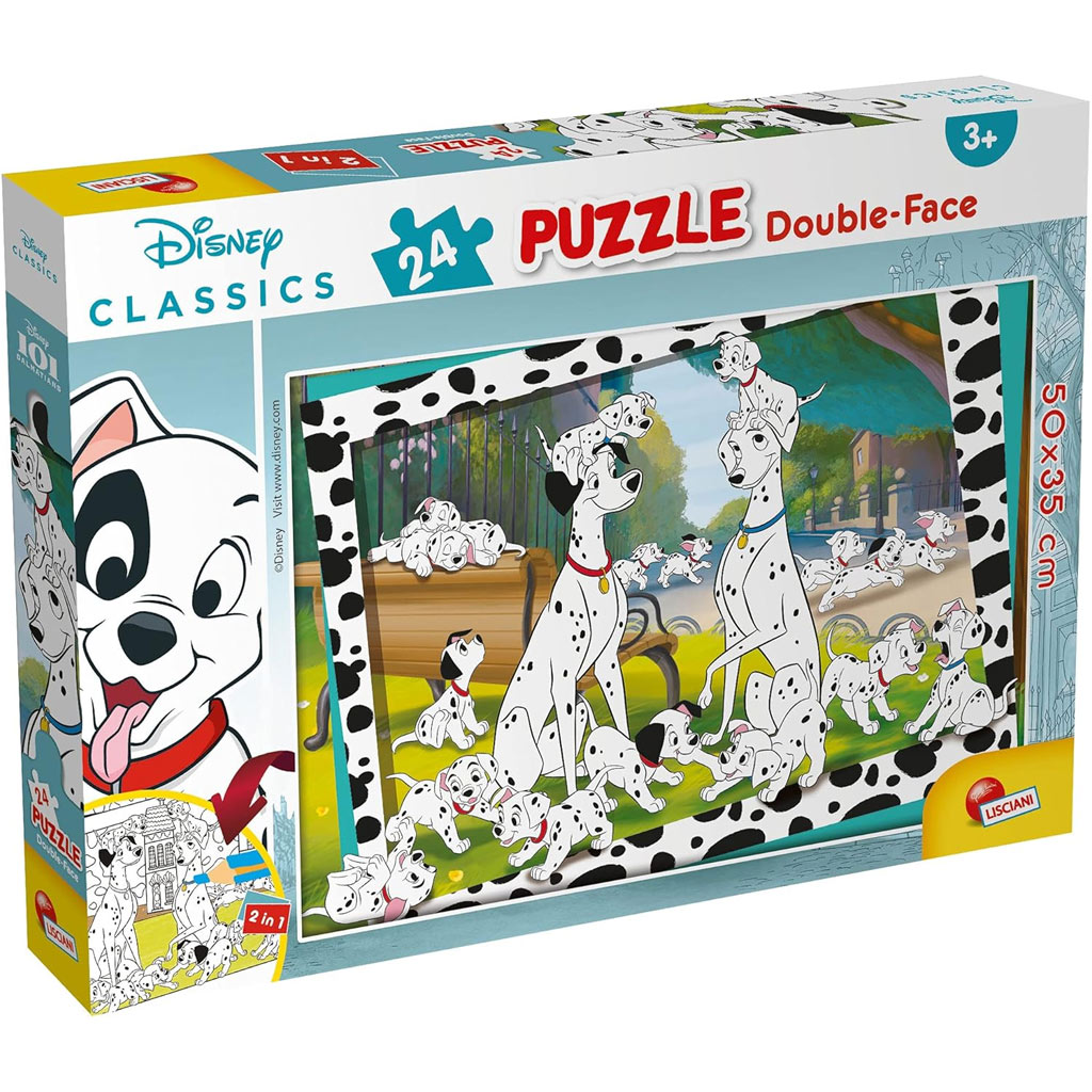 Disney 101 кученца 2 в 1 24 части пъзел и оцветяване 50x35 см - Lisciani изображение 1