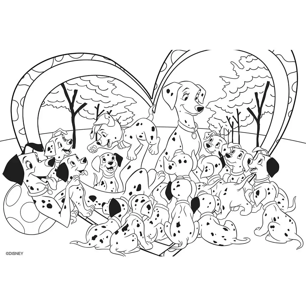 Disney 101 кученца 2 в 1 макси 24бр. пъзел и оцветяване 70x50см - Lisciani изображение 2