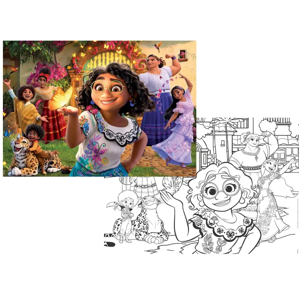 Disney Encanto 2 в 1 108 части пъзел и оцветяване 70x50см - Lisciani изображение 2