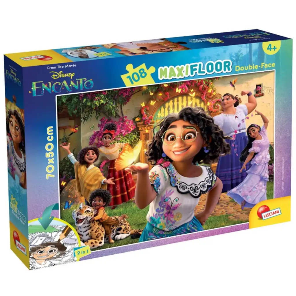 Disney Encanto 2 в 1 108 части пъзел и оцветяване 70x50см - Lisciani изображение 1
