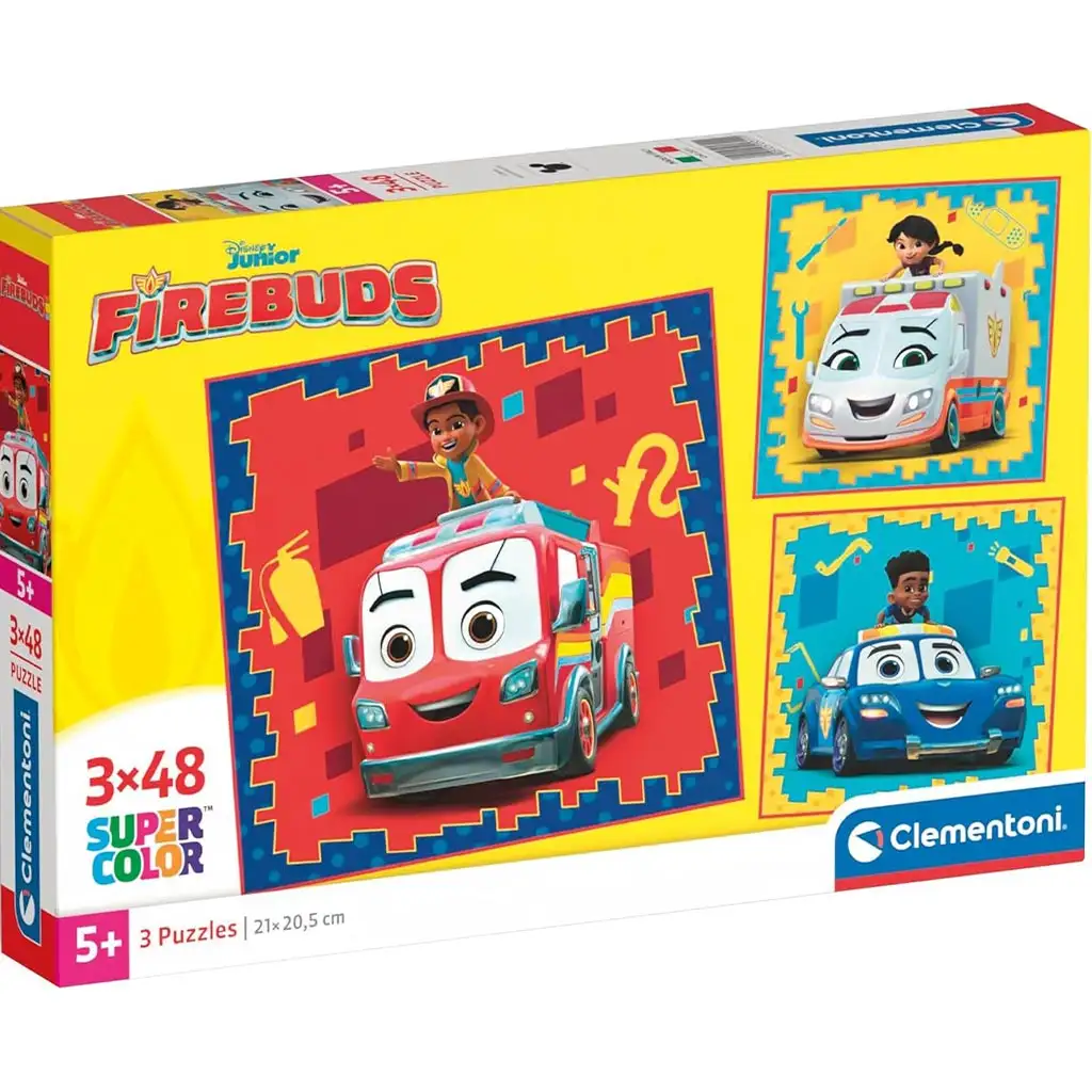 Disney Firebuds 3x48бр. Supercolor пъзел - Clementoni изображение 1
