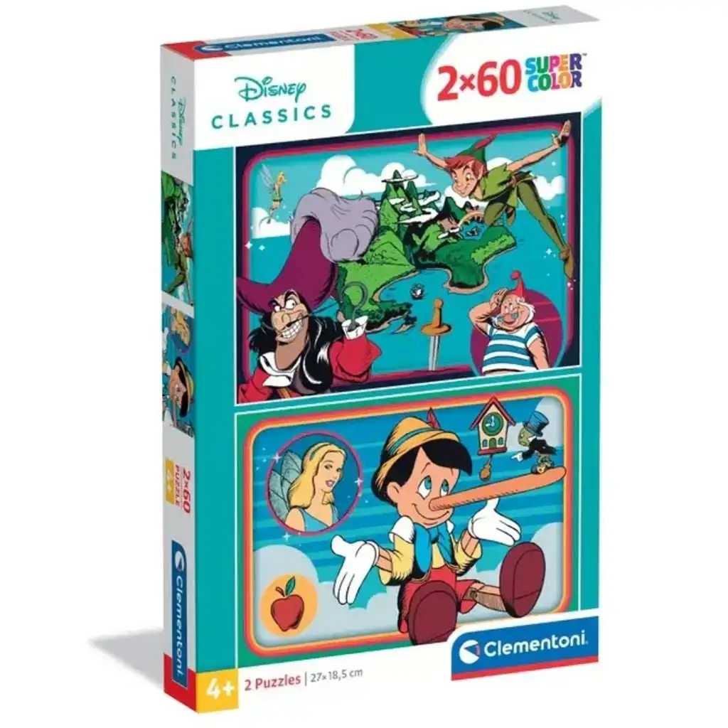 Disney класики 2x60бр. Supercolor пъзел - Clementoni изображение 1