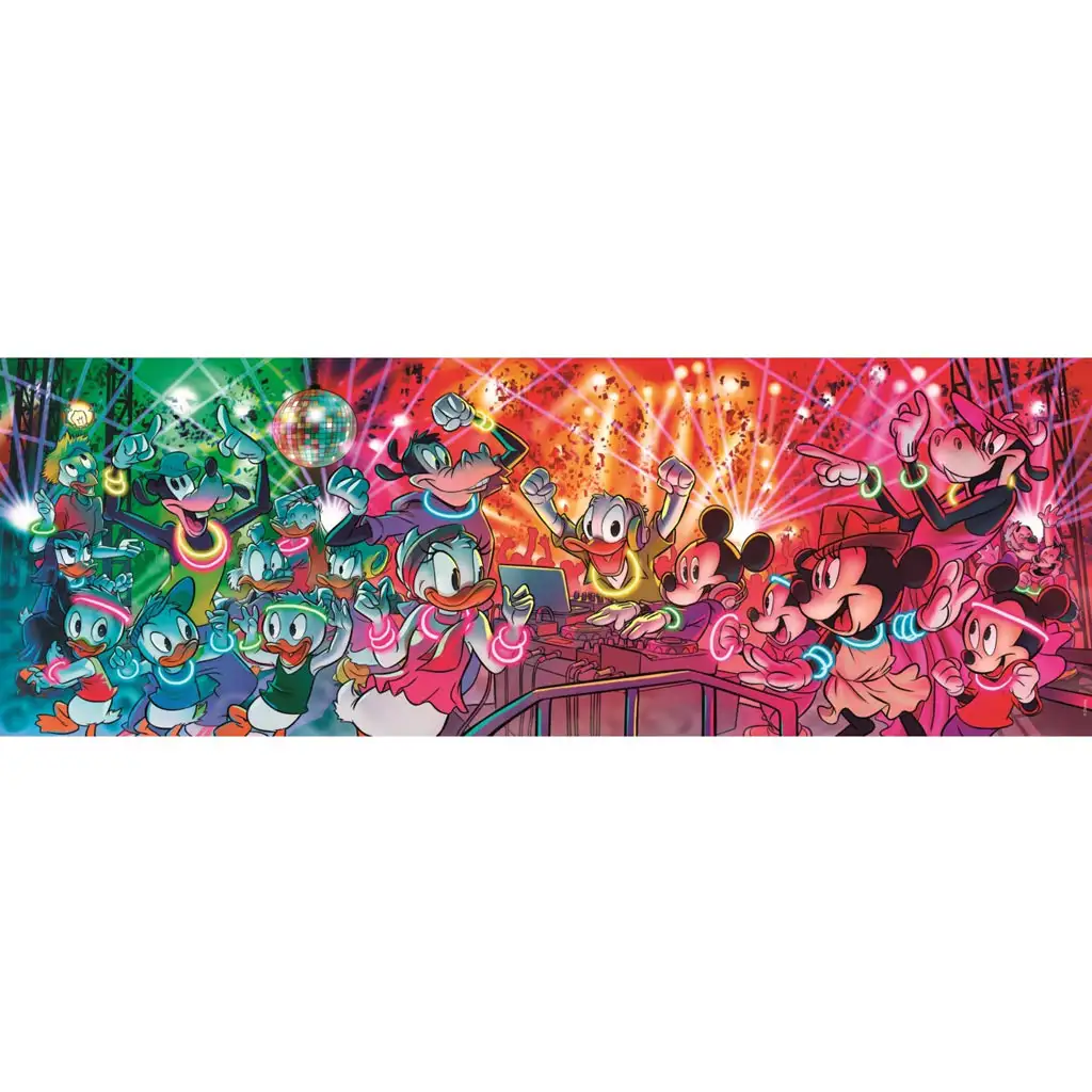 Disney класики - Мики Маус диско 1000 части панорамна пъзел - Clementoni изображение 2