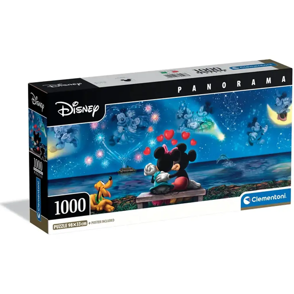 Disney - Магическата нощ на Мики и Мини 1000 части панорамна пъзел с постер - Clementoni изображение 1