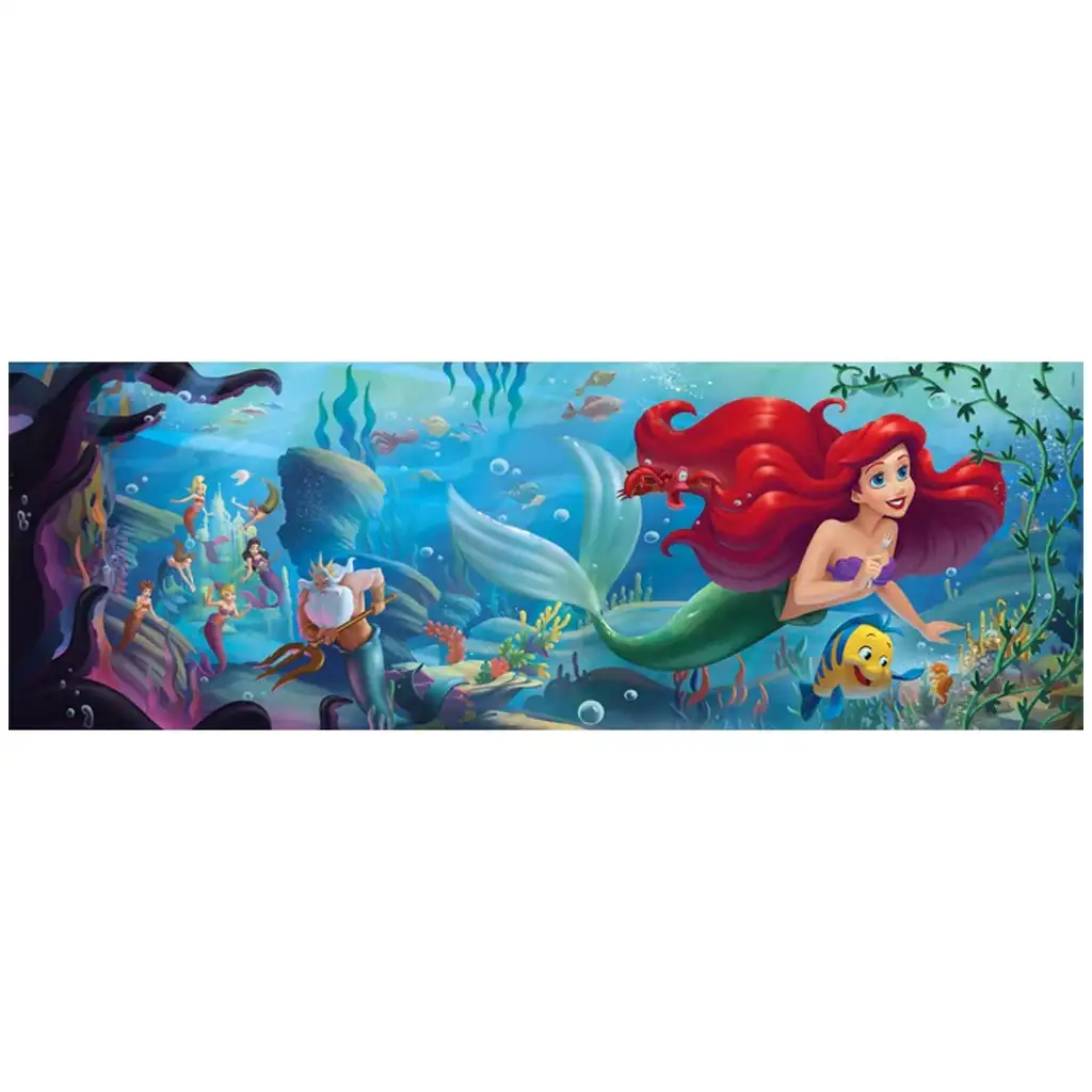 Disney - Малката русалка 1000 части панорамна пъзел с постер - Clementoni изображение 2