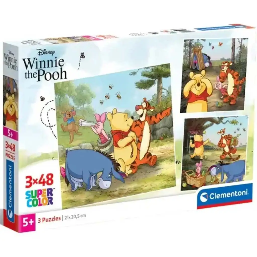 Disney Мечо Пух 3x48бр. Supercolor пъзел - Clementoni изображение 1
