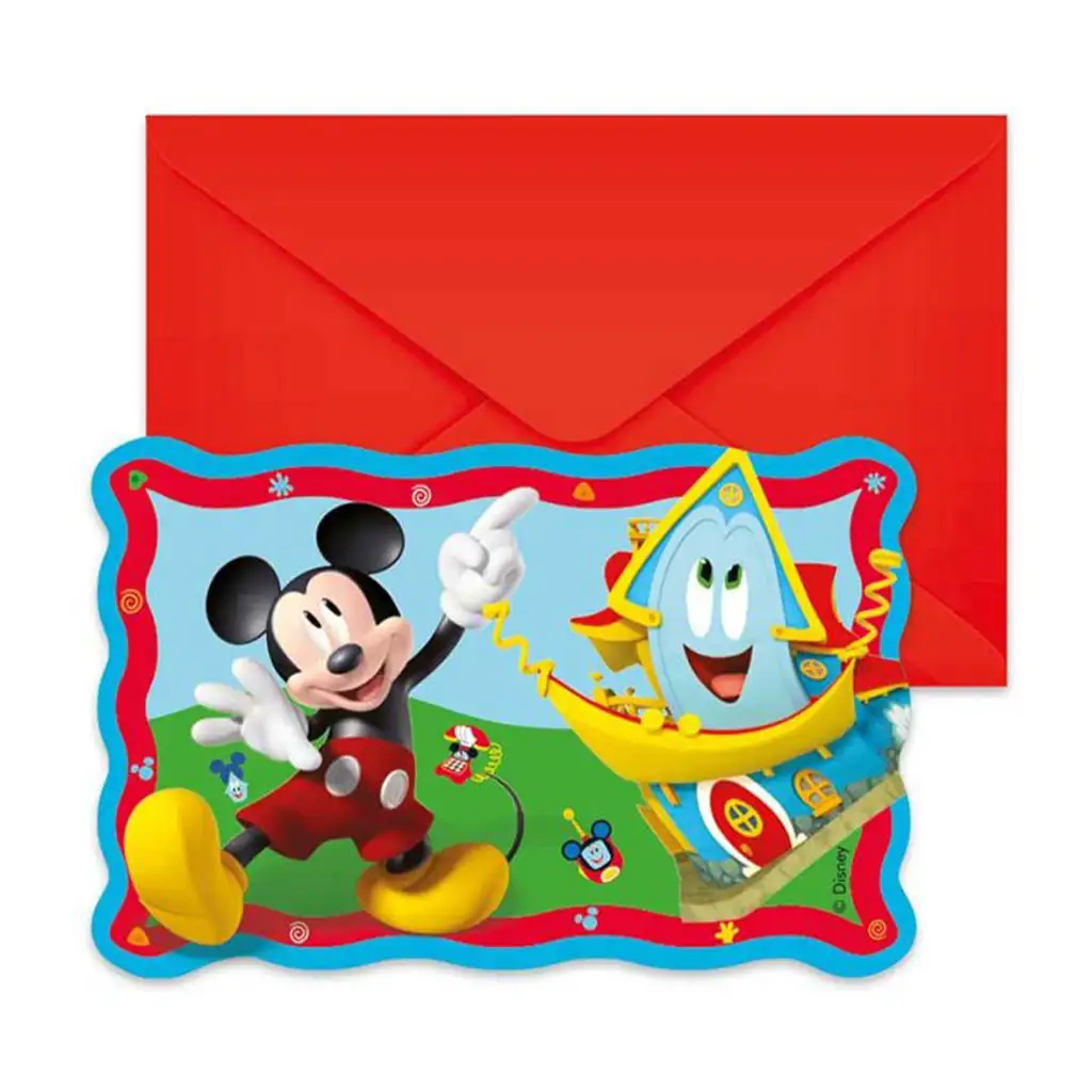 Disney Mickey мишка парти покана 6бр комплект изображение 1