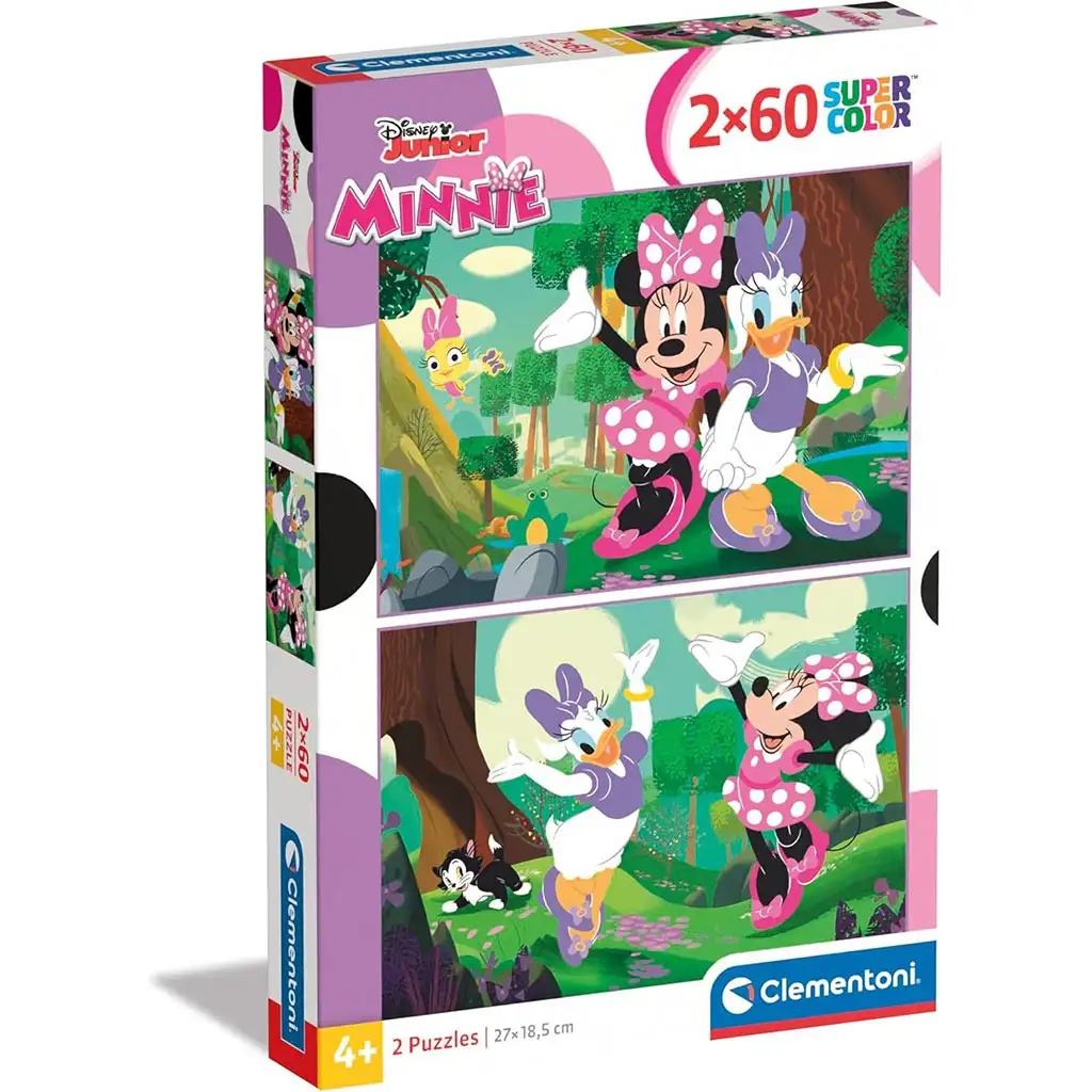 Disney Мини Маус 2x60бр. суперцветен пъзел - Clementoni изображение 1