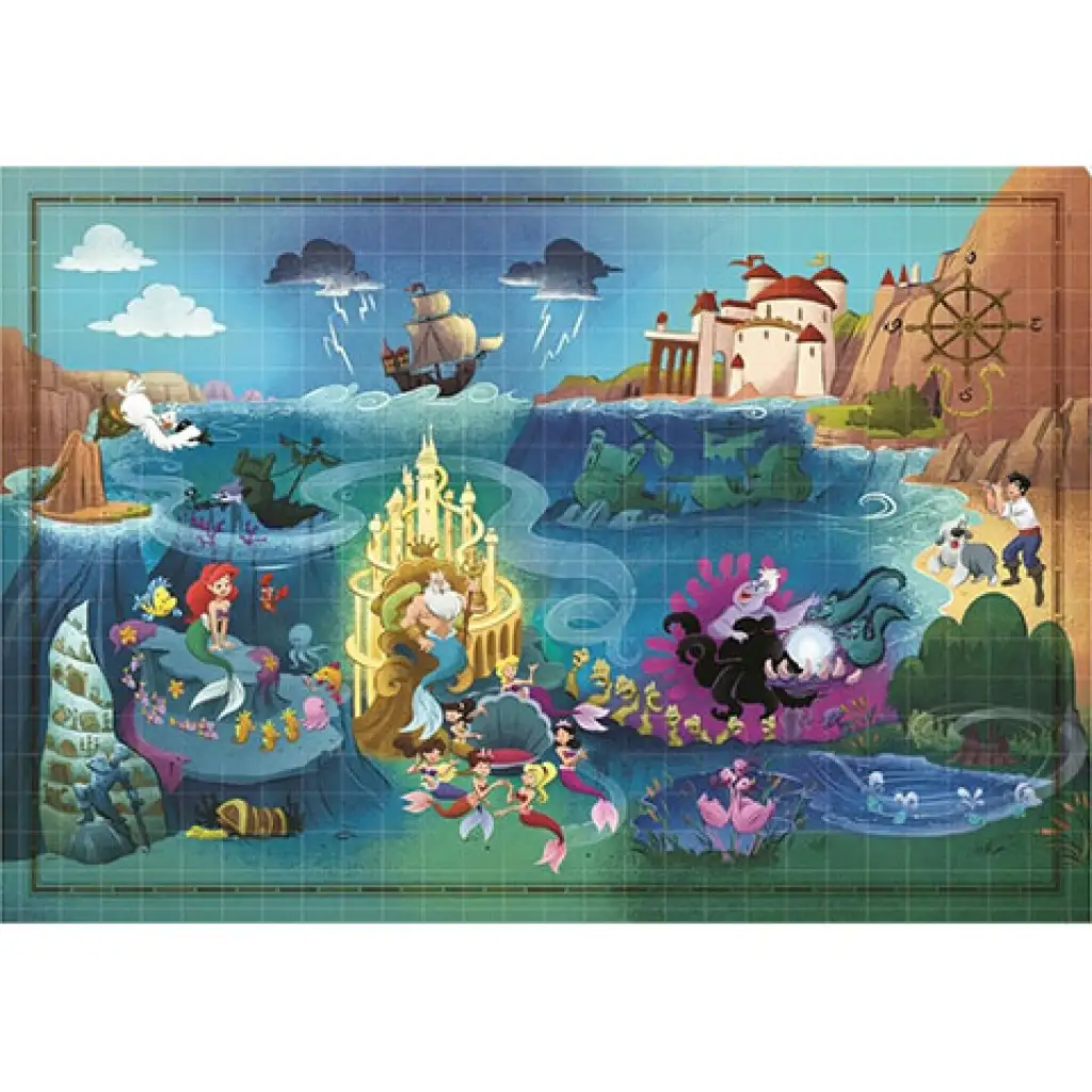 Disney: Пъзел карта на малката русалка 1000 части - Clementoni изображение 2