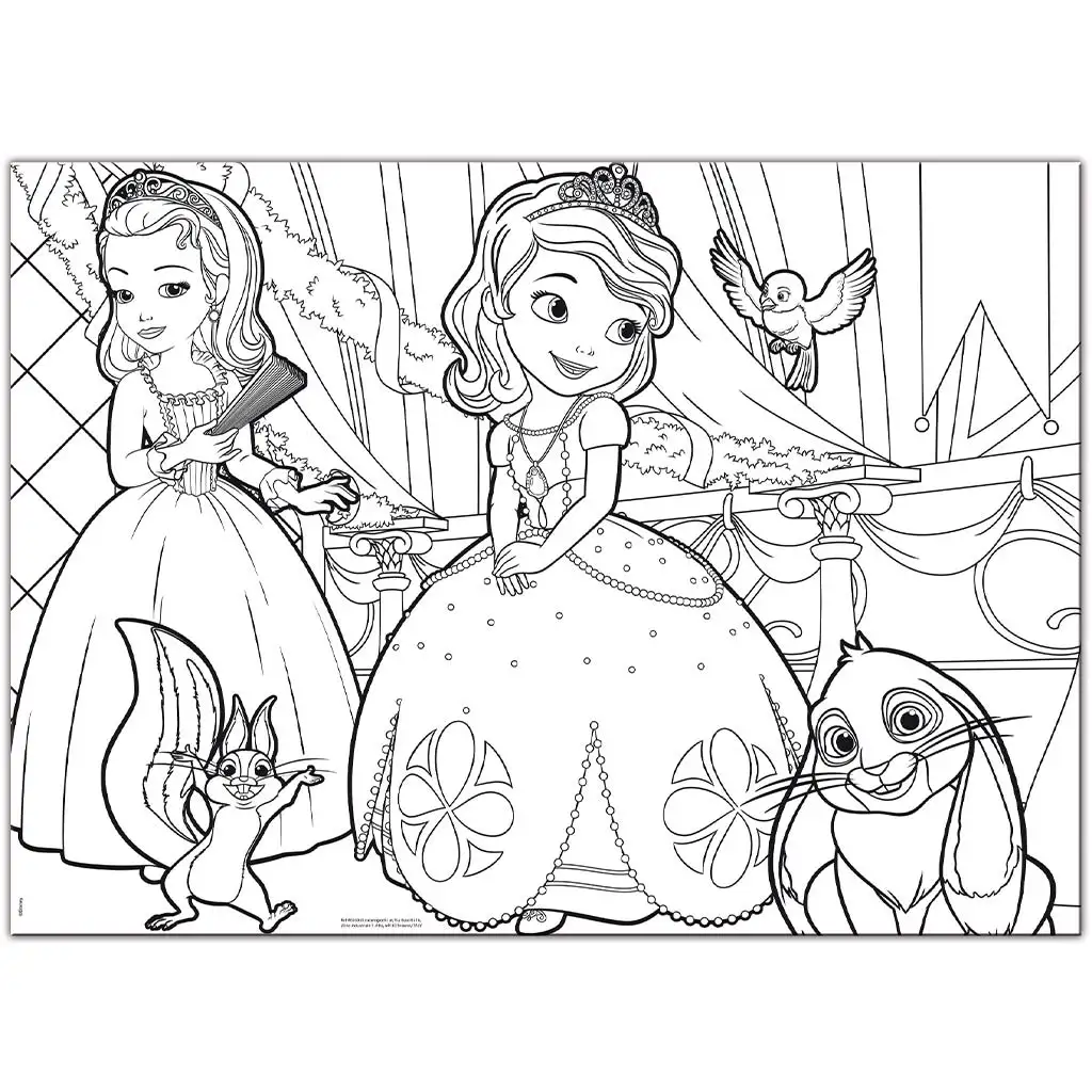 Disney Принцеса София 2 в 1 60 части макси пъзел и оцветяване 70x50см - Lisciani изображение 2